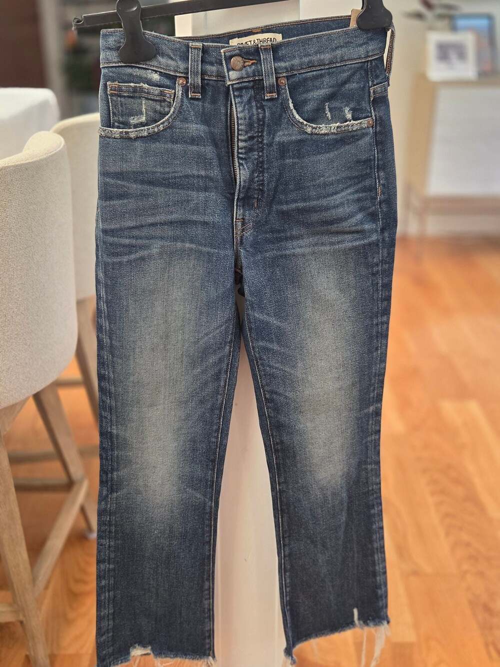 Madewell Rivet & Thread Womens Kick-Out Crop Distressed Jeans (24)NWT